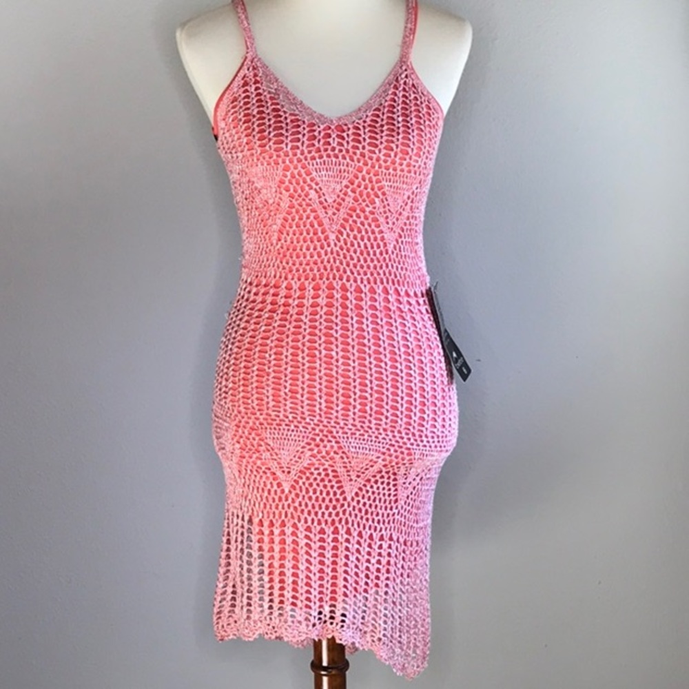 ✔️🔴 SOLD NWT Bebe Coral Crochet Bodycon Dress XS